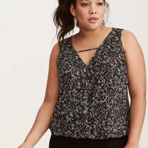 Torrid Georgette Surplice Tank Top NWT